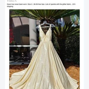 Stunning Butter yellow Shimmery Jovani gown